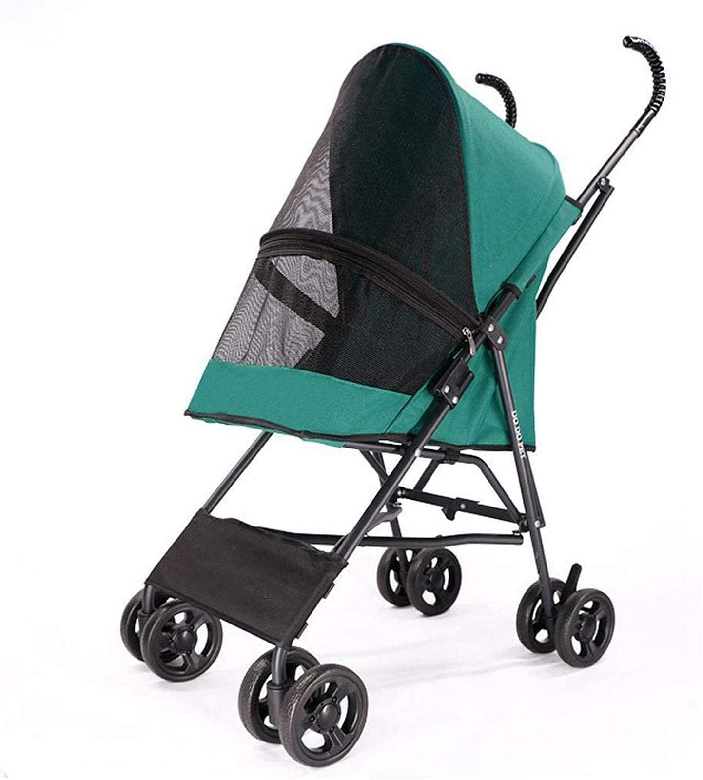 3-in-1 Dog Stroller, Cat Stroller & Pet Carrier with Detachable Basket, Airless Rubber Tires & Lightweight Aluminum Frame - Perfect for Small to Medium Pets - Ideal for Walking, Shopping & Outdoor Adventures