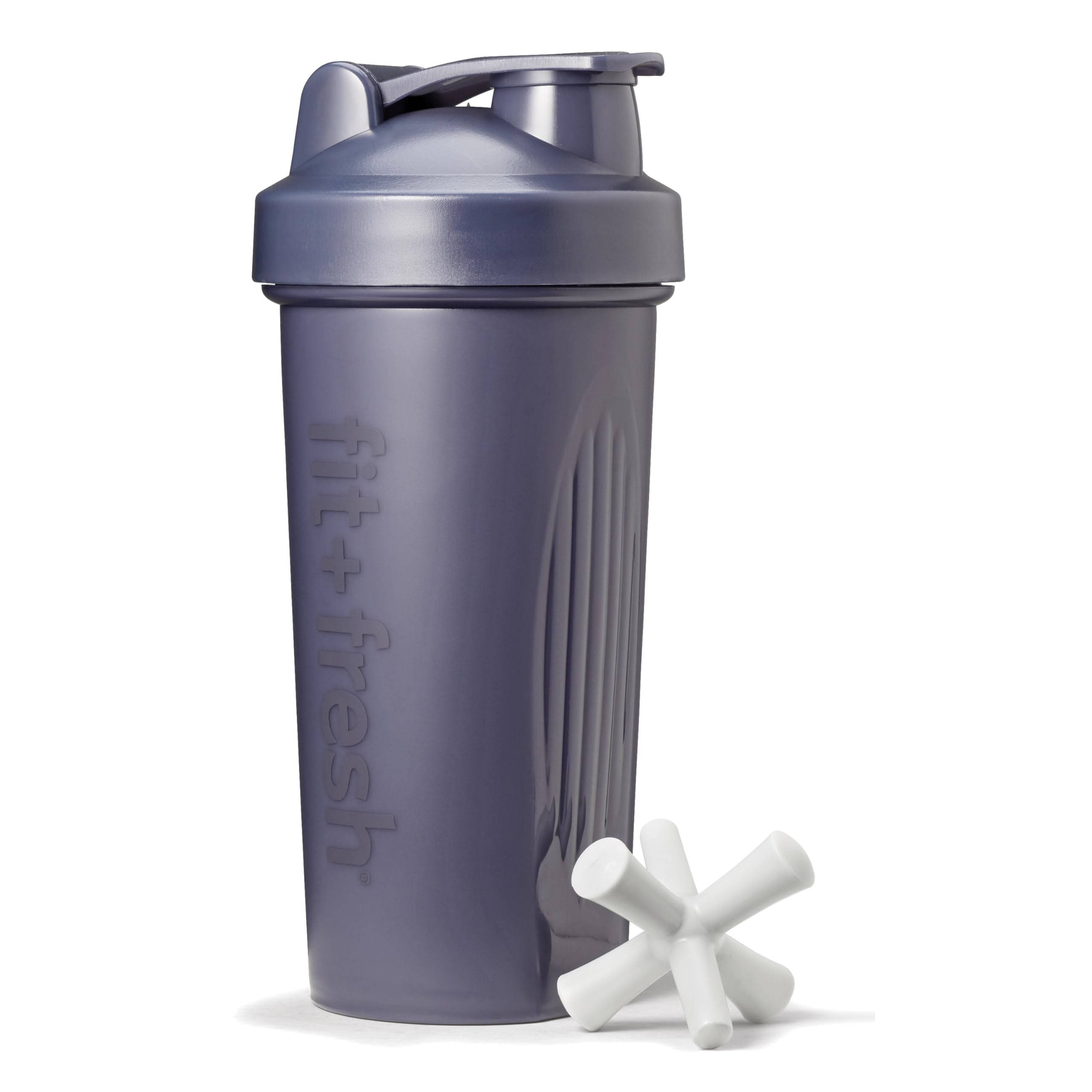 Fit & Fresh 24 oz. Leak Proof Protein Shaker Bottle for Women - Durable Sports Blender Cup with Unique Agitator for Smooth Mixing, Midnight Blue - Perfect for Gym, Workouts & Post-Exercise Recovery