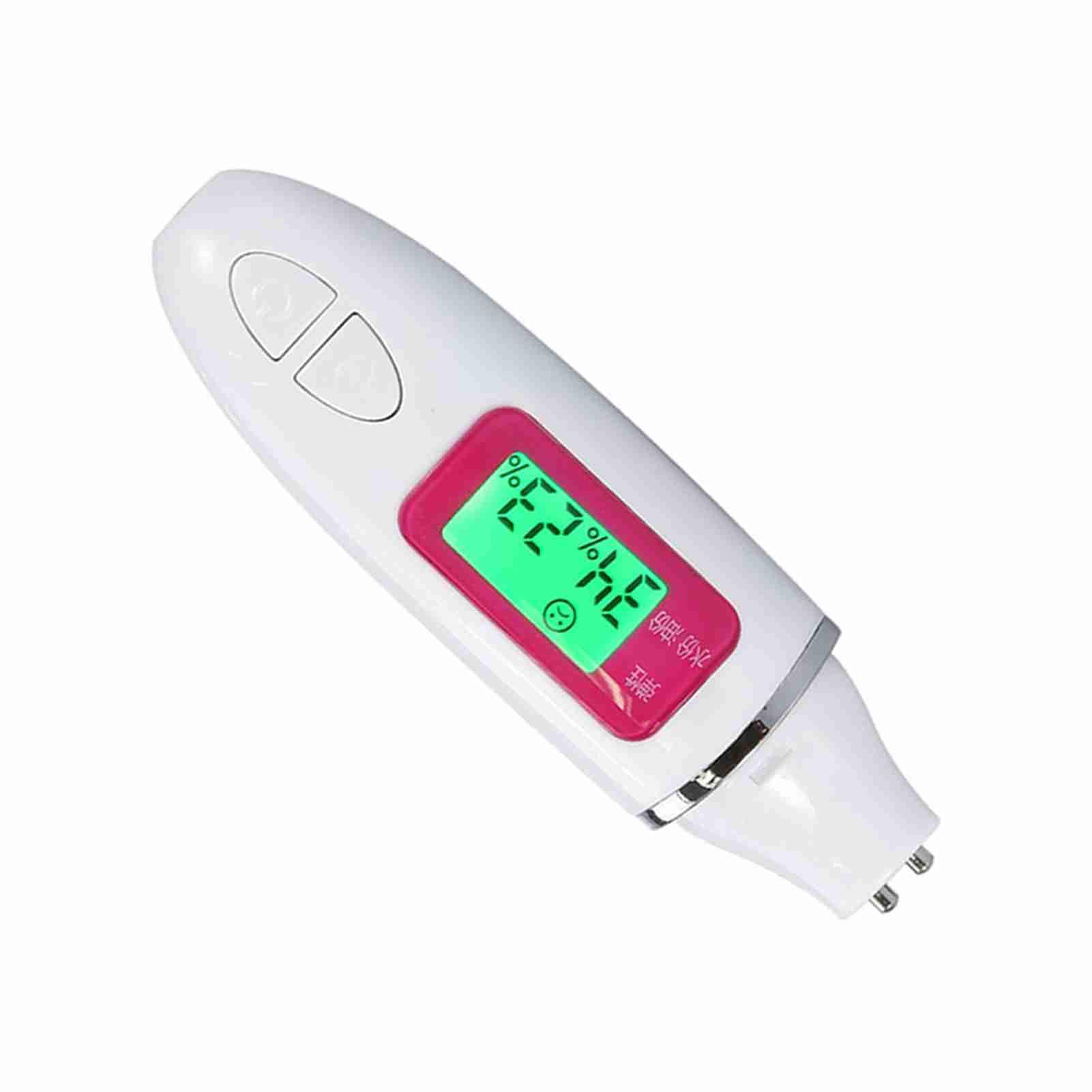 Digital Skin Moisture Tester & Hydration Analyzer - Portable LCD Oil Monitor for Face & Body - Professional Skin Care Tool for Beauty Salon & Home Use - Perfect for Daily Skincare Routine & Spa Treatments (White)