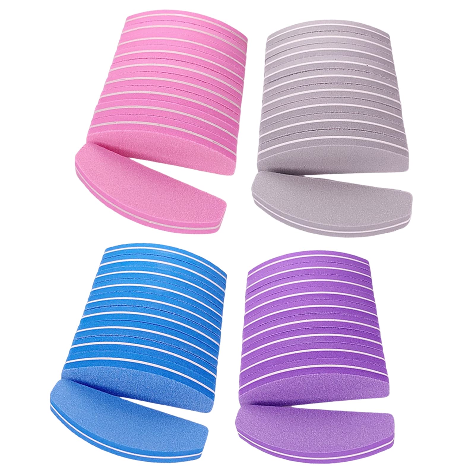 40Pcs Nail Buffers & Files - Double Sided 100/180 Grit Buffer Blocks for Acrylic & Natural Nails - Washable, Portable Arc Shaped Sanding Buffers (Multicolor) - Perfect for Home Manicures, Salon Use & Nail Care Kits
