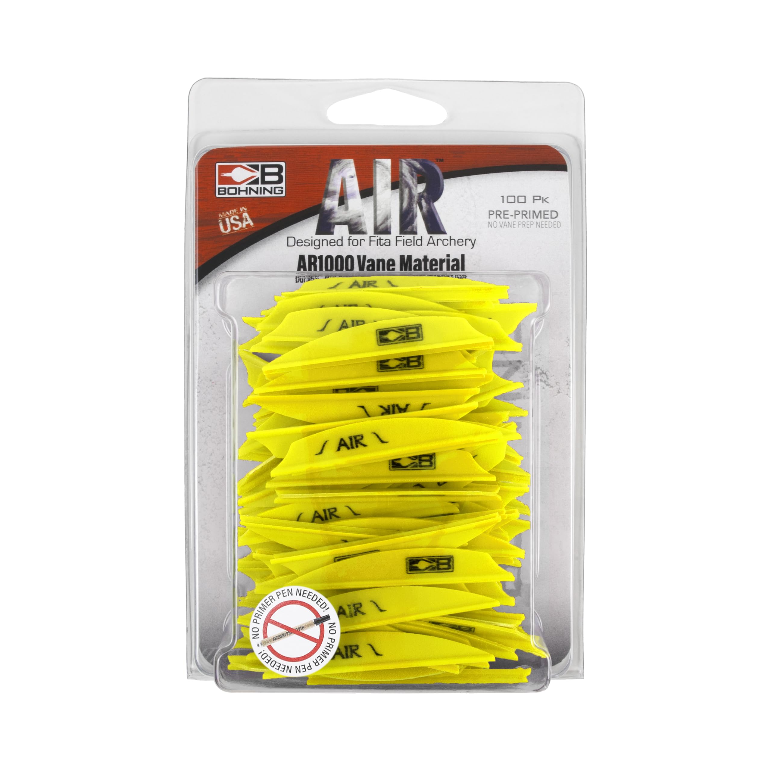 Bohning Co Air Vanes - 100 Pack | High-Performance Archery Fletching for Hunting & Target Practice | Perfect for Bowhunting, 3D Archery, and Outdoor Sports