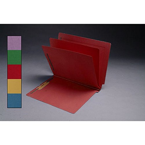 14pt Red Classification Folders with Full Cut END TAB - Letter Size, 2 Divider Pockets (Box of 15) - Perfect for Office, School, and Document Organization
