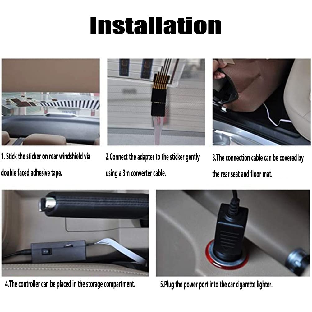 Car LED Music Rhythm Light Sticker - 90x25cm for Party & Driving Fun