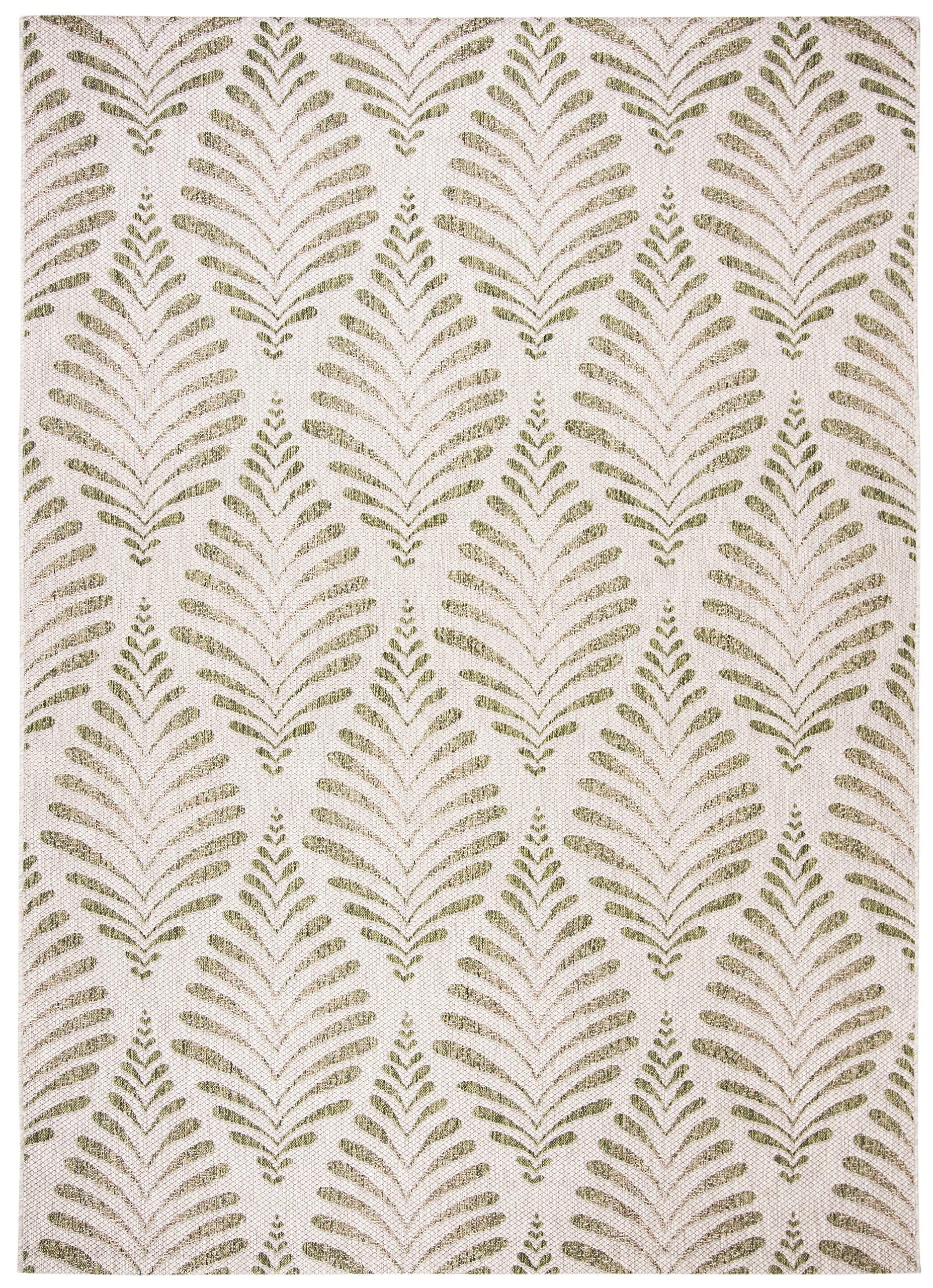 SAFAVIEH Courtyard Collection 8' x 11' Beige & Green Indoor Outdoor Rug - Waterproof, Easy to Clean, Non-Slip Backing - Perfect for Patio, Backyard, Mudroom, Deck & High-Traffic Areas