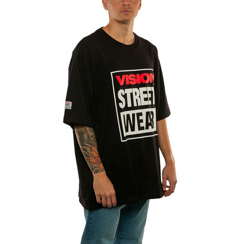 Remera Vision Long Fit Classic Black T-Shirt for Men - Comfortable Slim Fit Casual Wear for Everyday Outfits and Layering