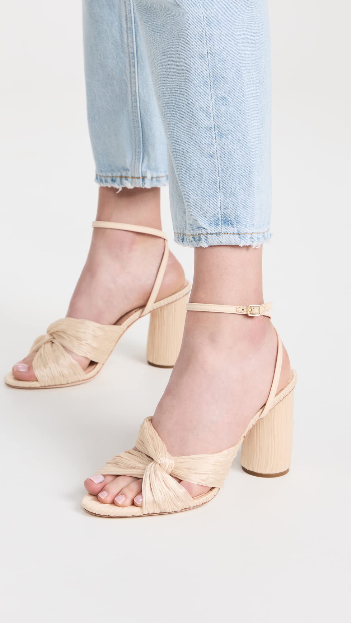 Loeffler Randall Women's Reed Pleated Twist Sandals - Comfortable Summer Dress Sandals for Weddings, Beach Vacations & Casual Outings