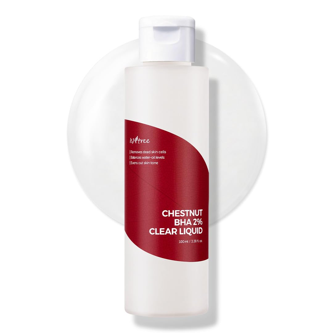 ISNTREE Chestnut BHA 2% Clear Liquid 100ml (3.38 fl oz) - Mild Exfoliating Toner for Pore Tightening & Dead Skin Removal | Korean Skincare | Perfect for Daily Use & Acne-Prone Skin