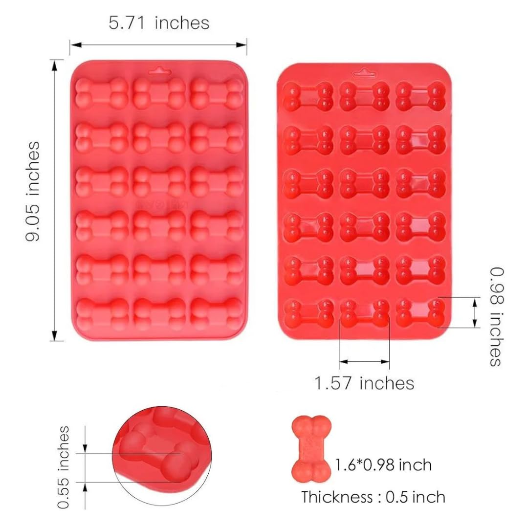 Skytail 18 Cavity Puppy Bone Silicone Mold for Baking - Chocolate, Candy, Frozen Dog Treats, Jelly, Cupcake, Muffin, Ice Cube, Pet Food, Cookies - Perfect for Dog Birthday Parties & Homemade Pet Snacks