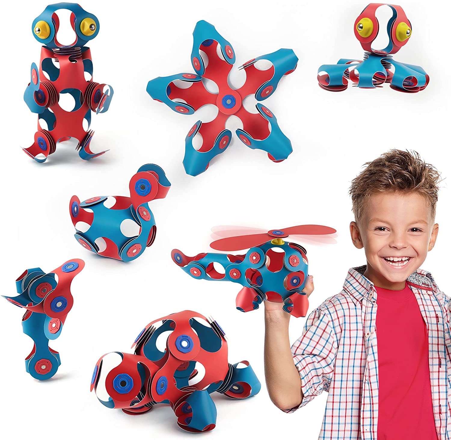 Clixo Crew 30-Piece Magnetic Building Toy Set - STEM Educational Construction Kit for Kids & Adults - Flexible, Durable & Creative Modular Design - Perfect for Home, Classroom & Travel Play (Ages 4-99)