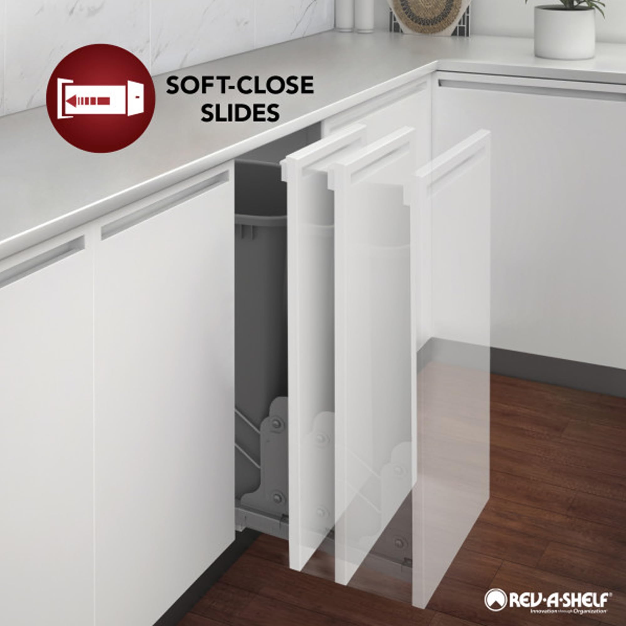 Rev-A-Shelf 5.5-Inch Pullout Cabinet Organizer with Soft-Close Full Extension Slides & Adjustable Shelves - Perfect for Kitchen and Bathroom Storage (Model 448-BCSC-5C) - Ideal for Spice Racks, Cleaning Supplies, and Toiletries Organization