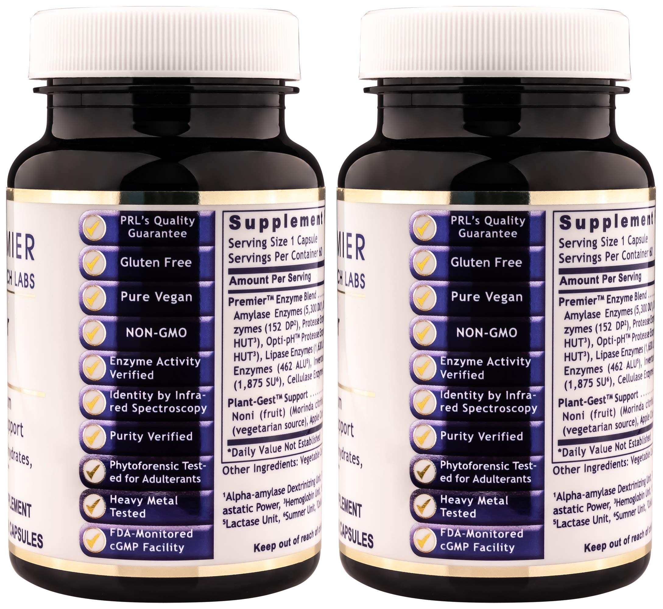 Premier Digest Dietary Supplement - 60 Capsules (2 Pack) | Gut Health & Digestion Support | Probiotics & Enzymes for Bloating Relief | Ideal for Travel & Daily Wellness