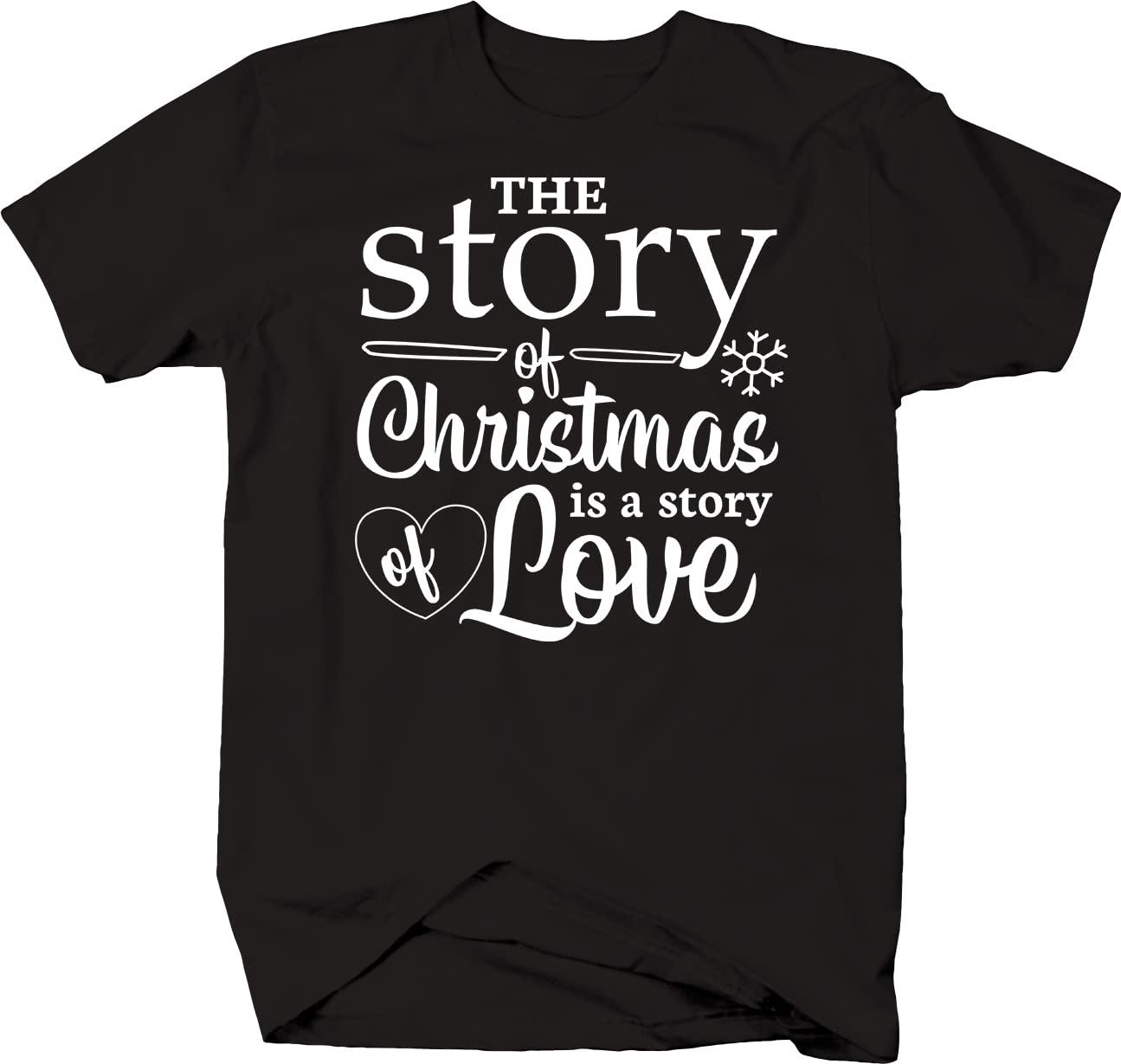 Christmas Love Story T-Shirt for Men - Black | Holiday Gift, Casual Wear & Festive Outfit