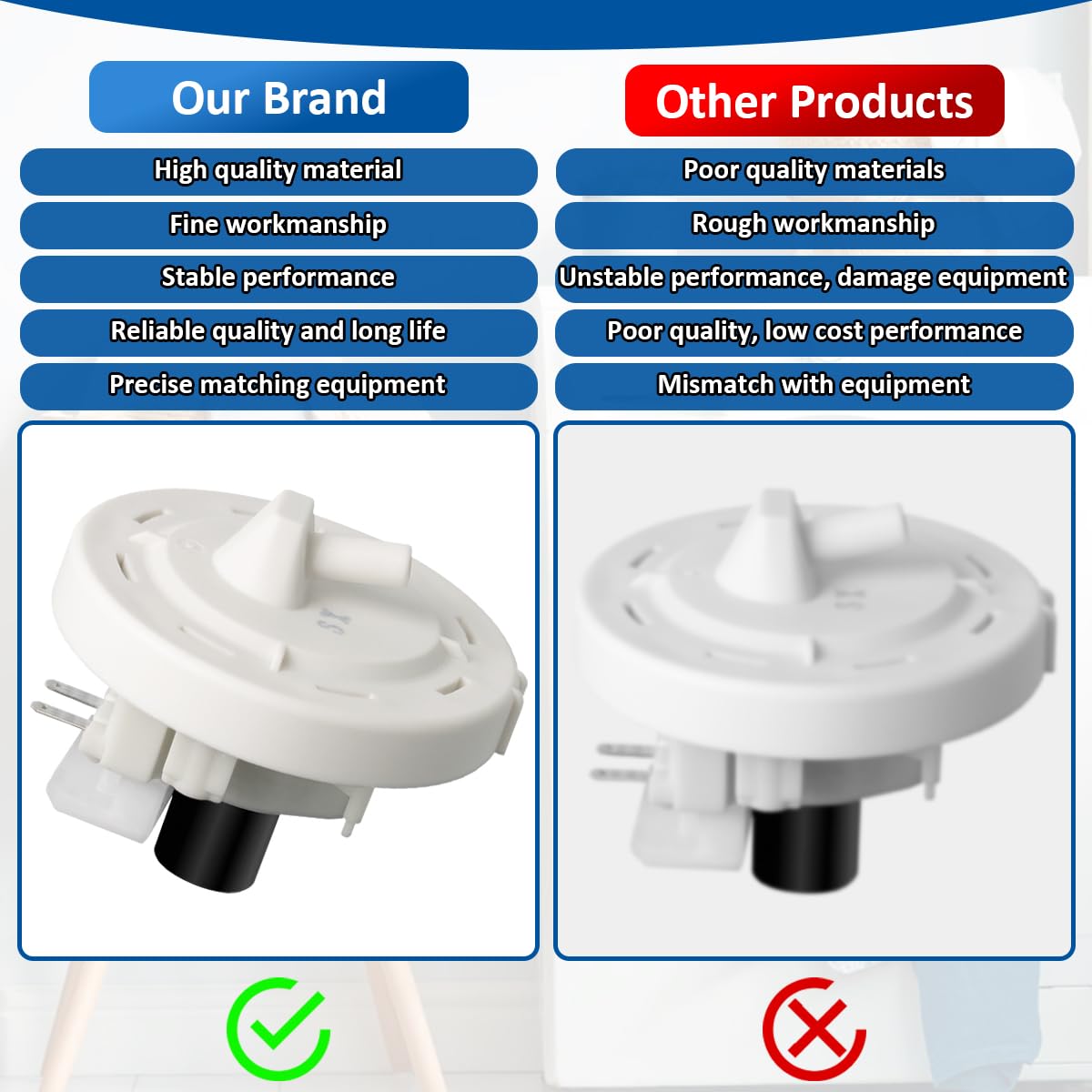 WKZO DSC-6B DC5V Automatic Washing Machine Water Level Sensor Compatible with Samsung XQB50-2188 Washer - Electronic Water Level Pressure Control Valve Replacement Part for Laundry Appliances - Perfect for Home & Commercial Washing Machine Repairs