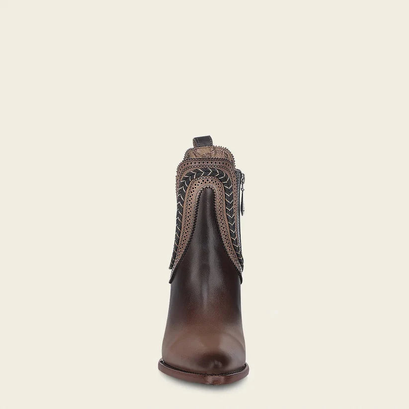 3F0KRS Women's Brown Cowhide Ankle Boots - Stylish & Comfortable Leather Booties for Casual Wear, Office & Date Night Outfits