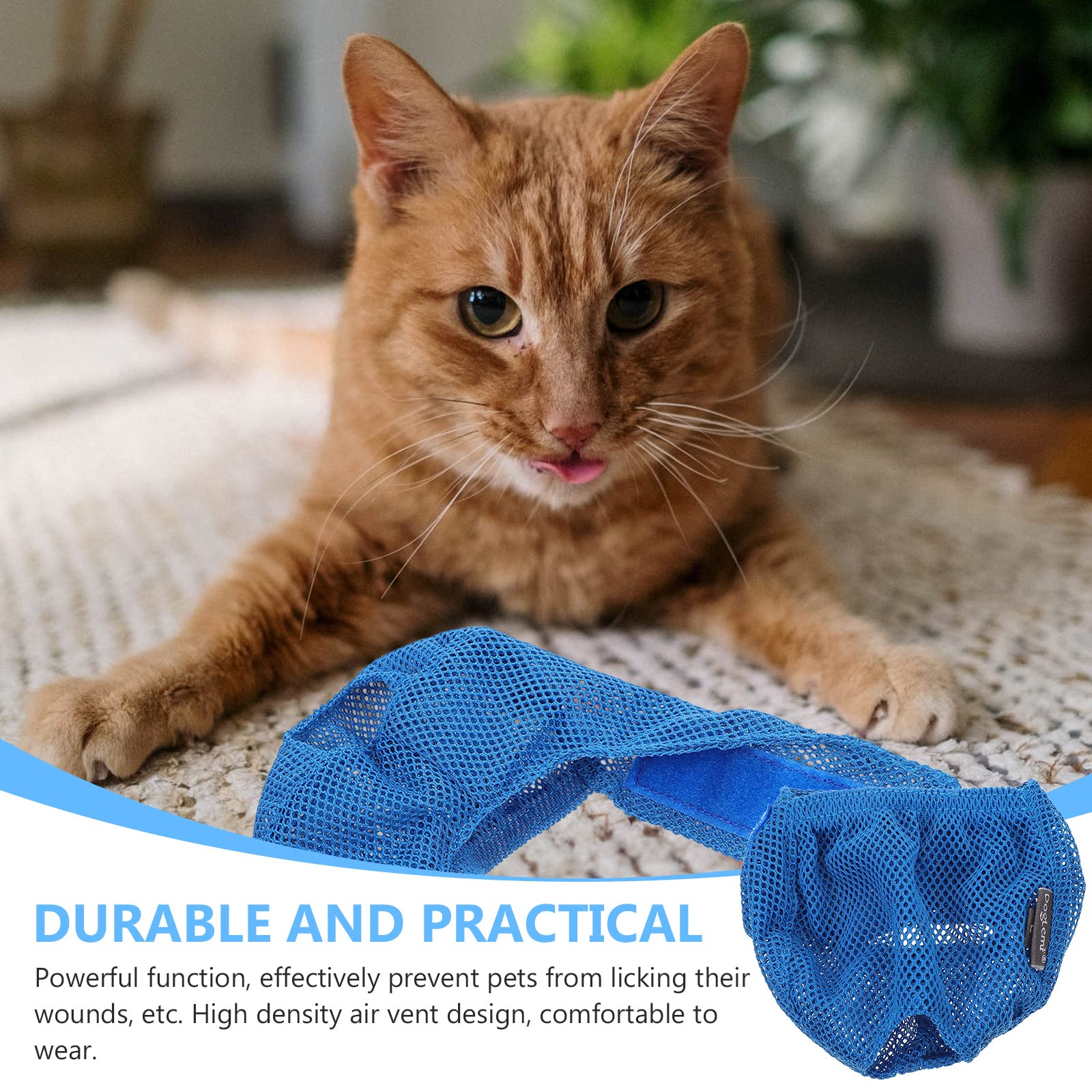 iplusmile Breathable Cat Muzzle - Soft Fabric Headgear for Biting & Scratching Prevention, Adjustable Kitten & Dog Muzzle Tool for Grooming, Vet Visits & Nail Trimming - Durable Polyester Pet Safety Gear