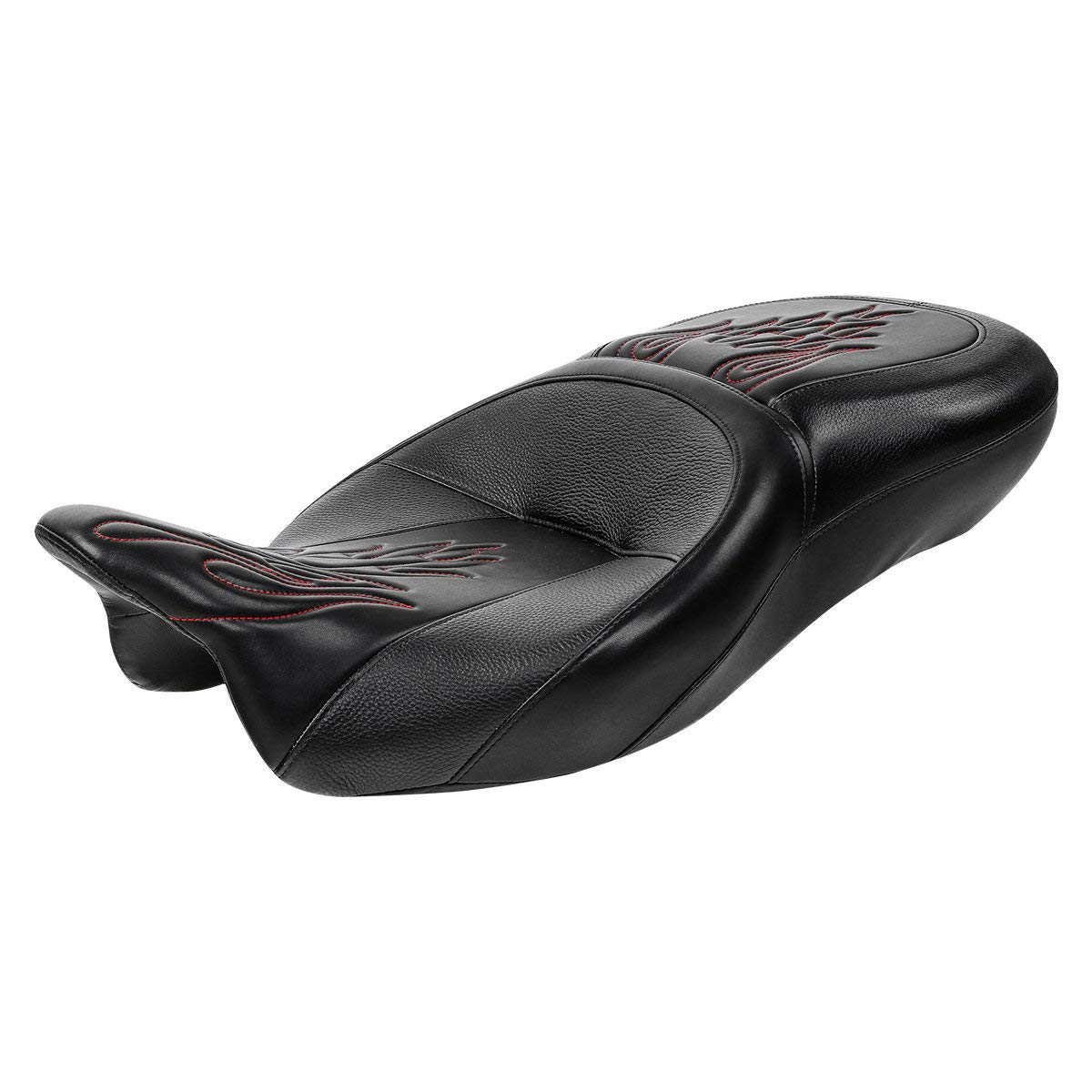 Harley Touring Seat - C.C. Rider 2-Up One-Piece Driver & Passenger Seat for Road King, Street Glide, Road Glide, Electra Glide (2009-2023 Models) | Comfortable Long-Distance Riding & Cruising Accessory