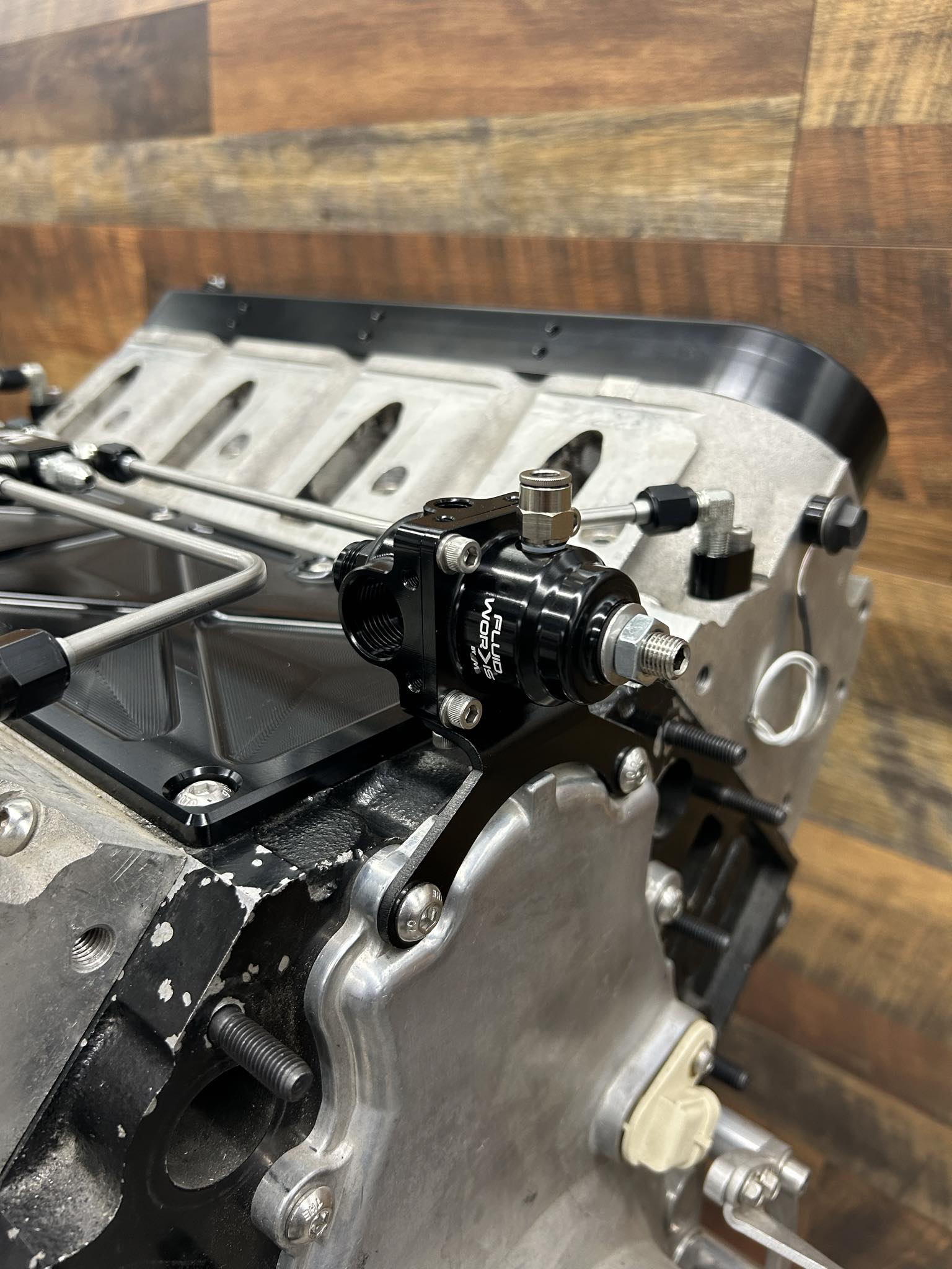 Fluidworks LS Timing Cover Fuel Regulator Bracket Kit - Compatible with LS Engines - High Performance Fuel System Upgrade for Racing & Street Use