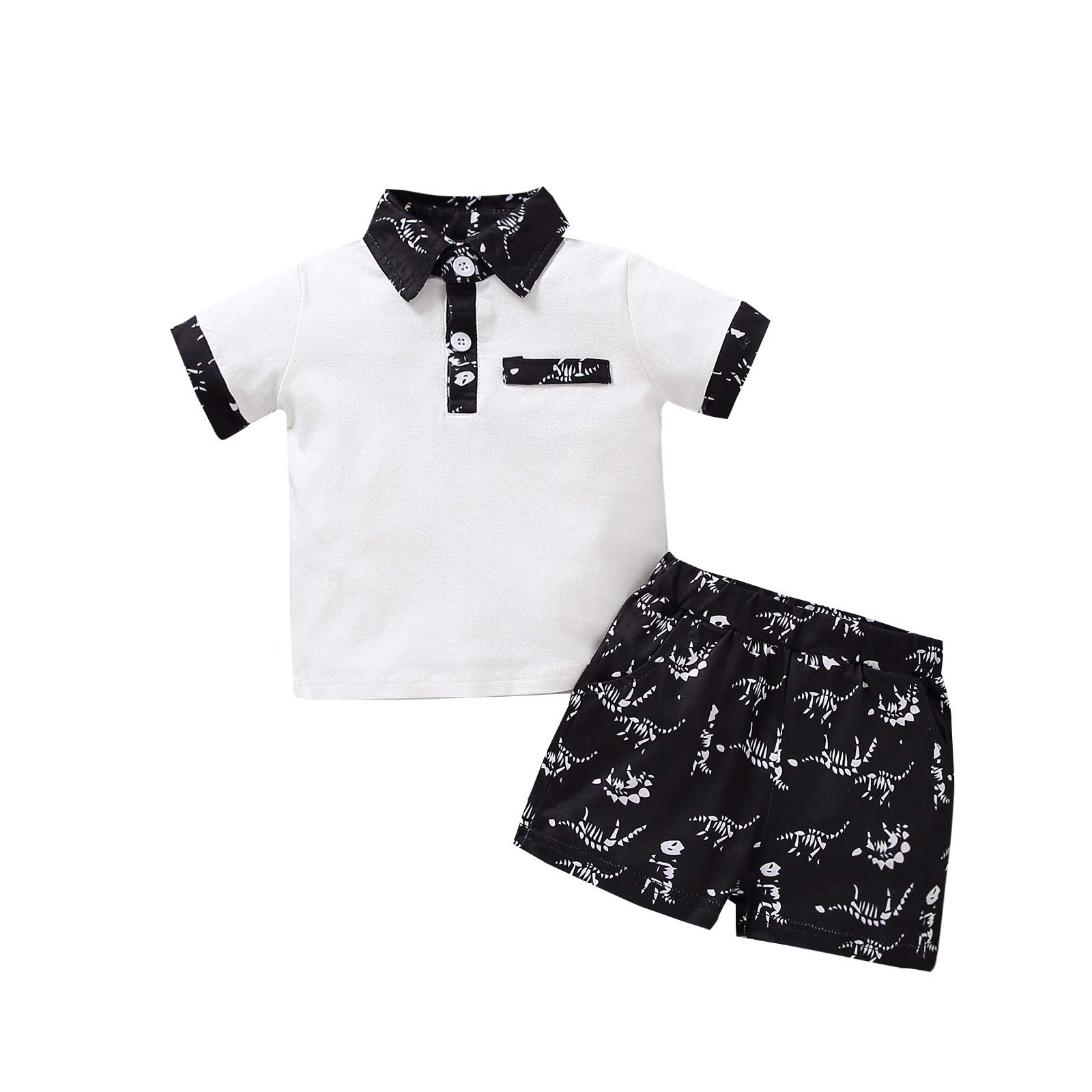 Baby Boys Dinosaur Shirt & Camo Shorts Set - Casual Outfits for Playtime