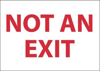 NMC M27RB Not an Exit Sign - Pack of 25 | OSHA Compliant Safety Signs for Warehouse, Office & Industrial Use