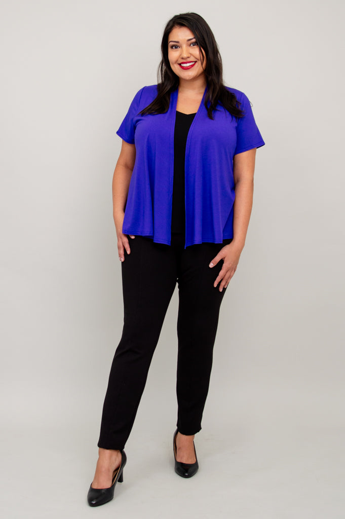 Sherry Jacket for Women - Soft Bamboo Fabric, Violet Color - Lightweight Outerwear for Spring & Fall - Perfect for Casual Outings, Office Wear & Travel