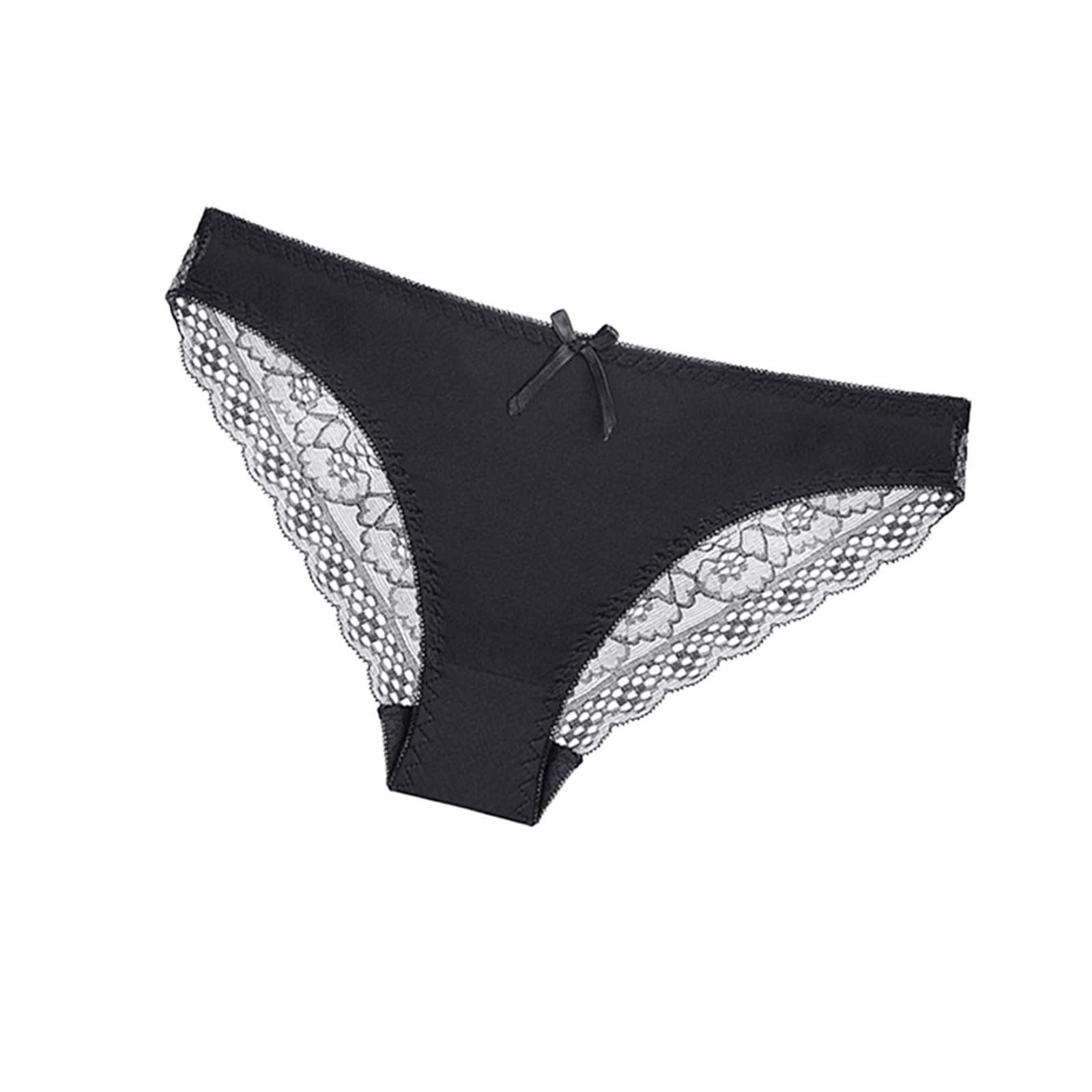 Women's Cotton Underwear Hipsters - Sexy Lace Patchwork Low Waist Thong Panties in Solid Colors | Comfortable Everyday Wear & Intimate Occasions