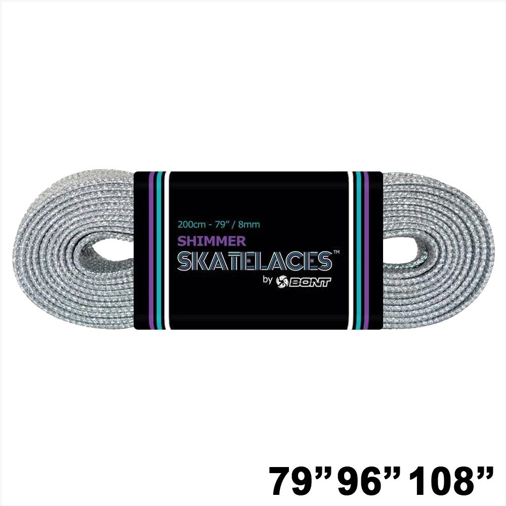 Bont Shimmer Waxed Lace Roller Skates - 8mm Cyborg Silver for Outdoor & Indoor Skating - Perfect for Derby, Rink, and Street Skating
