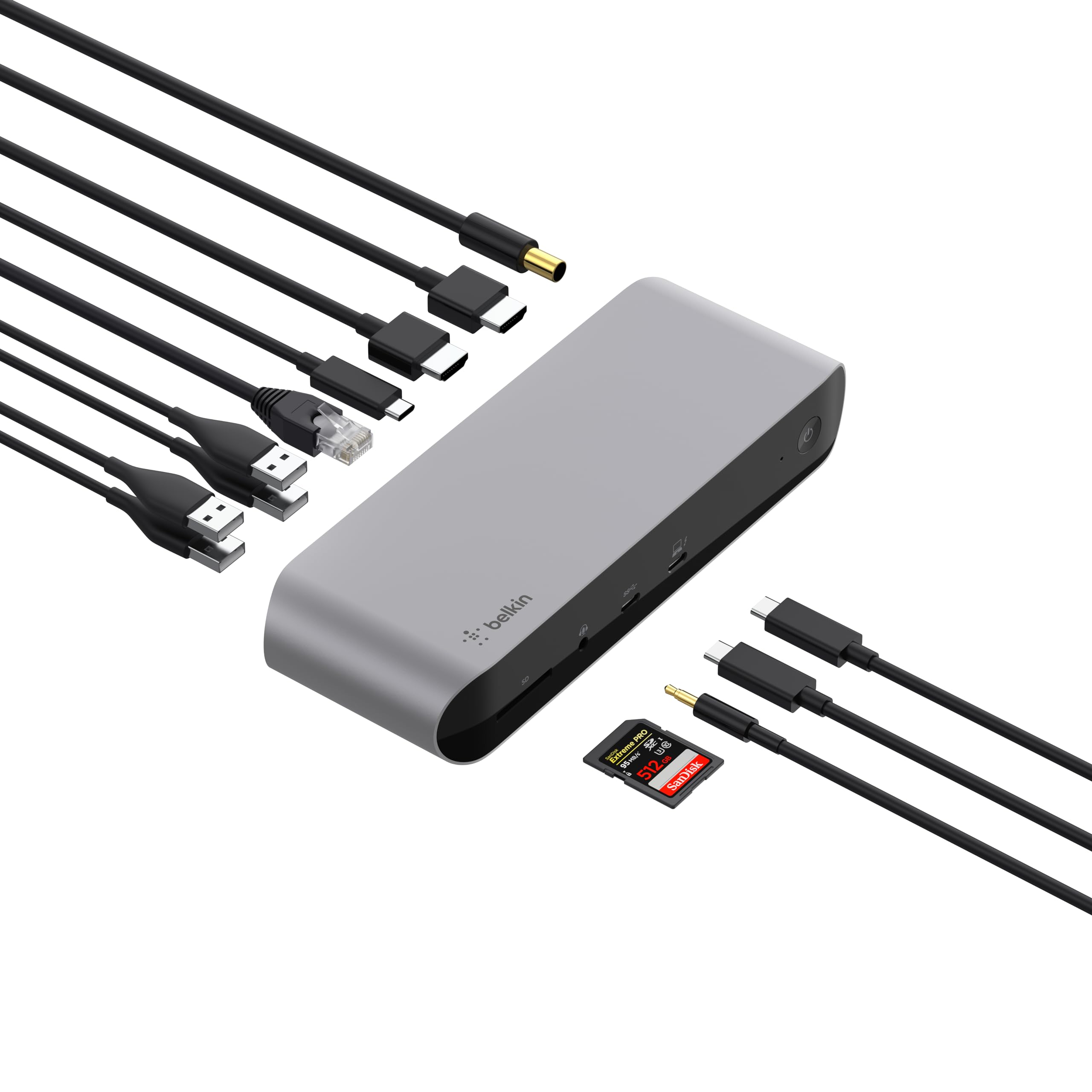 Belkin Thunderbolt 3 Dock Pro - USB-C Docking Station for Mac & Windows with 85W Charging | Dual 4K @60Hz, 40Gbps Transfer Speed | Includes Ethernet, SD Card Reader & Audio Ports | Perfect for Home Office, Video Editing & Multi-Monitor Setup