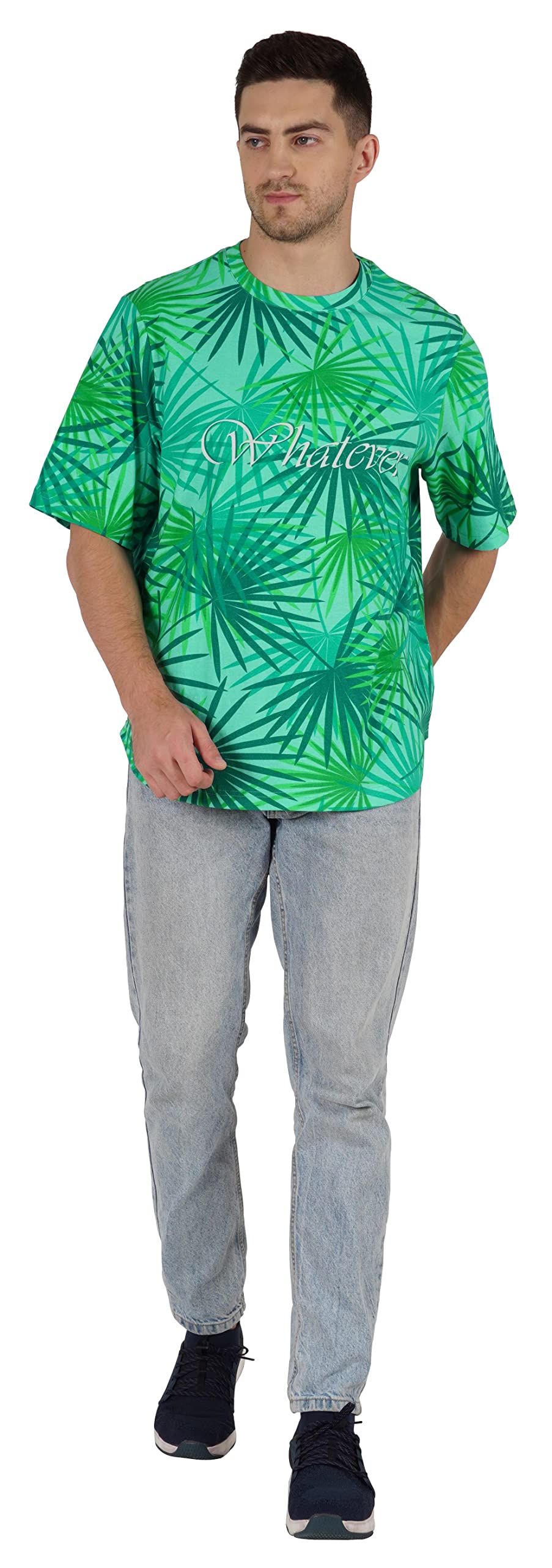 **Inkmeso Men's Half Sleeve T-Shirt - Loose Fit Casual Printed Tee for Beach, Holiday & Everyday Wear - Comfortable Summer Shirt for Outdoor Activities**