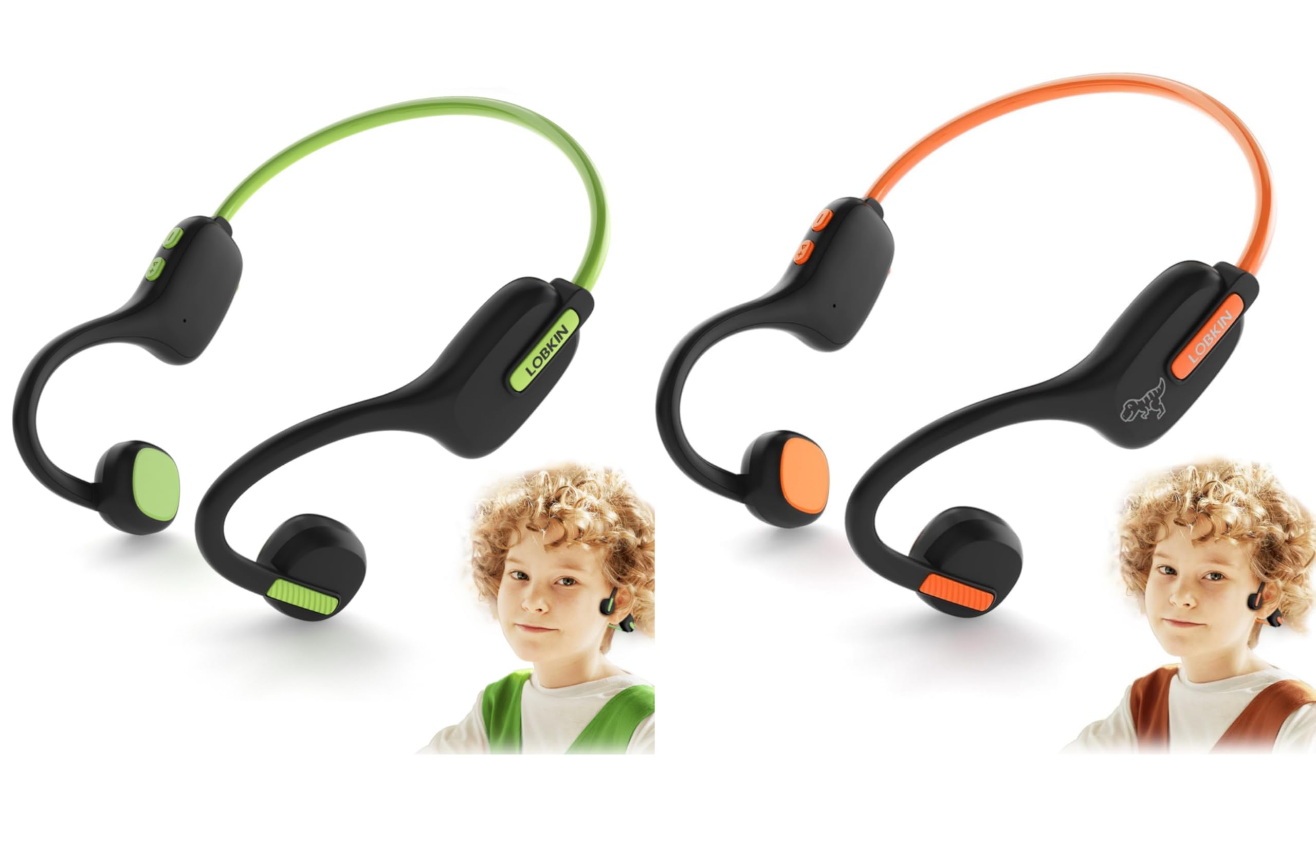 LOBKIN Open Ear Bluetooth 5.3 Kids Headphones - Wireless Air Conduction Lightweight Earbuds with Microphone, IPX5 Waterproof for Boys & Girls - Perfect for School, Home, Outdoor Activities & Travel Gifts