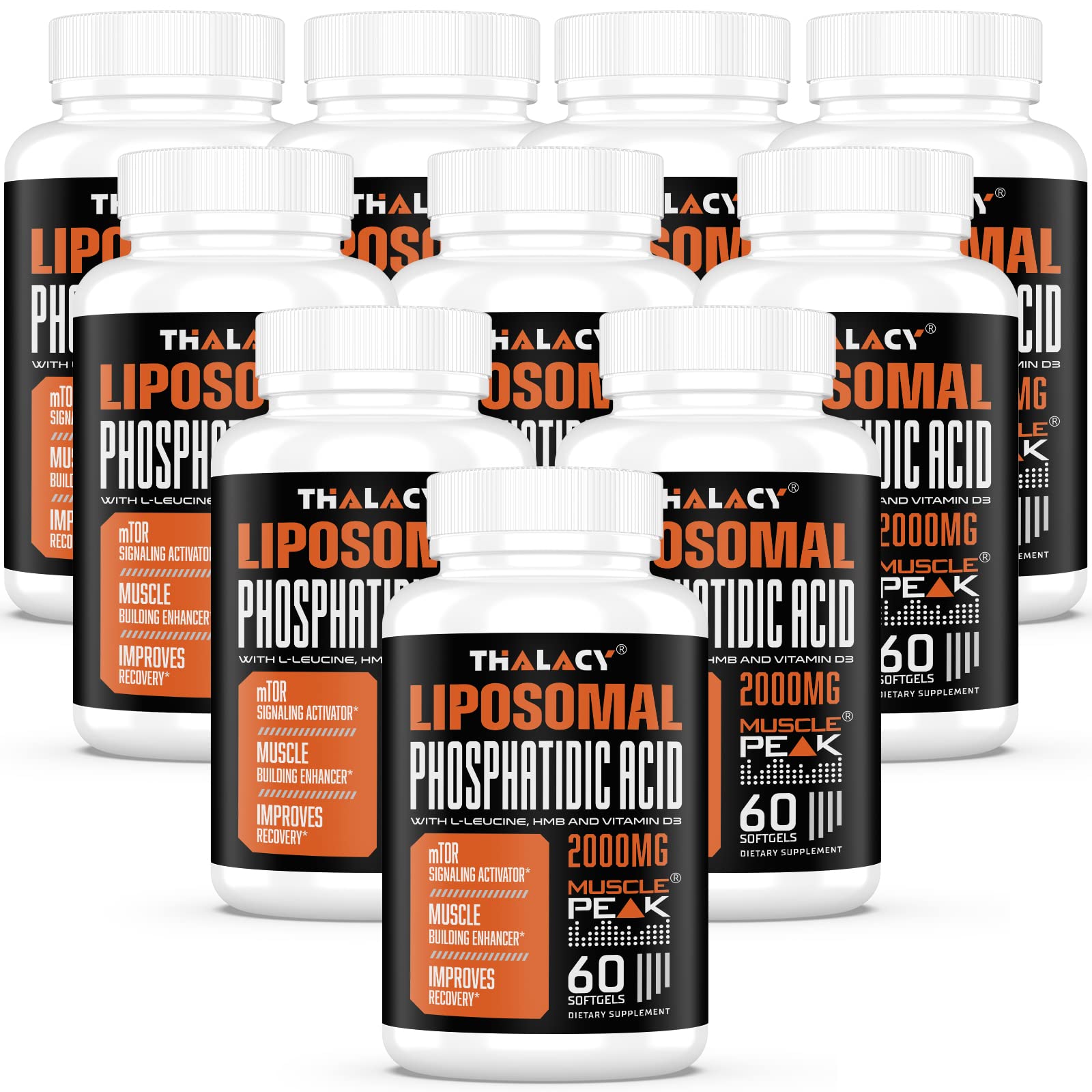 Thalacy Liposomal Phosphatidic Acid 2000mg - Premium Muscle Building Supplement for Men & Women | Enhanced Muscle Growth, Strength & Lean Body Mass | Supports mTOR Protein Synthesis | High Absorption Formula (10 Pack) | Ideal for Bodybuilding, Workout Recovery & Fitness Performance