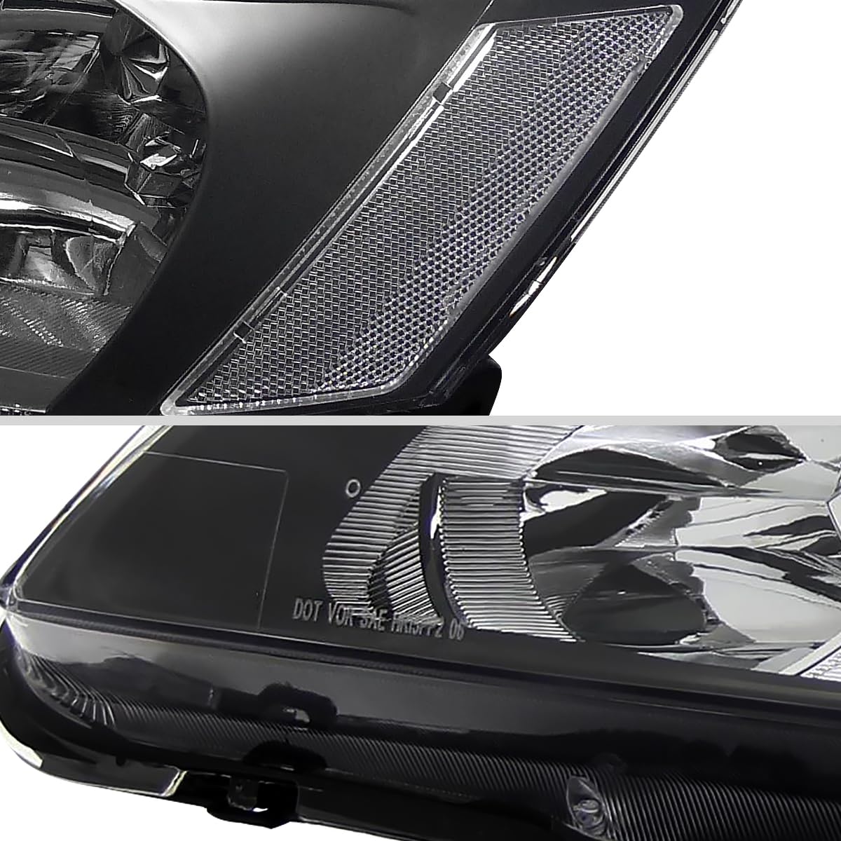 03-07 Honda Accord JDM Black Headlights & Driving Lamps Replacement Pair - Upgrade for Night Driving & Style Enhancement
