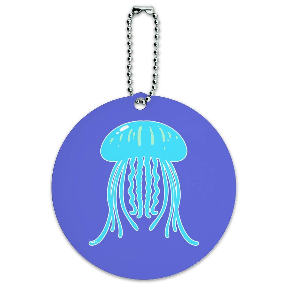 Stylish Jellyfish Tentacle Ocean-Themed Round Luggage ID Tag for Suitcases & Carry-On Bags - Perfect for Travel Accessories, Beach Vacations & Cruise Trips
