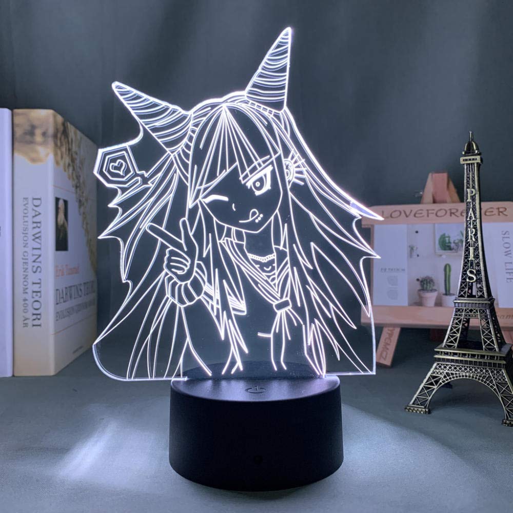 3D Optical Illusion Anime Lamp - Ibuki Mioda LED Night Light with 7 Color Touch, Perfect for Bedroom Decor, Kids Room Nightlight, Manga Fan Gift, Desk Table Lamp | Great for Gaming Rooms, Dorm Decor & Birthday Presents