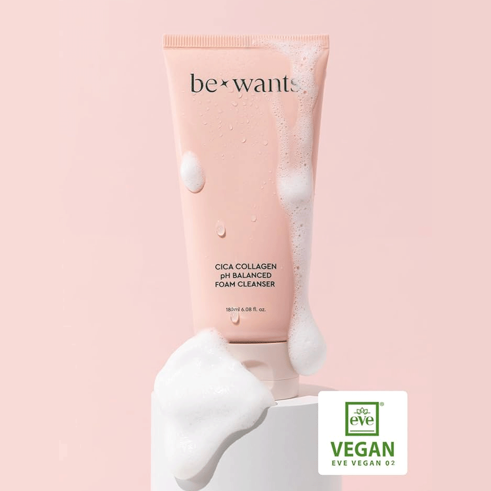 Bewants Cica pH Balanced Foam Cleanser 180ml - Gentle Face Wash for Sensitive Skin, Acne & Redness Relief - Perfect for Daily Skincare Routine & Post-Treatment Care
