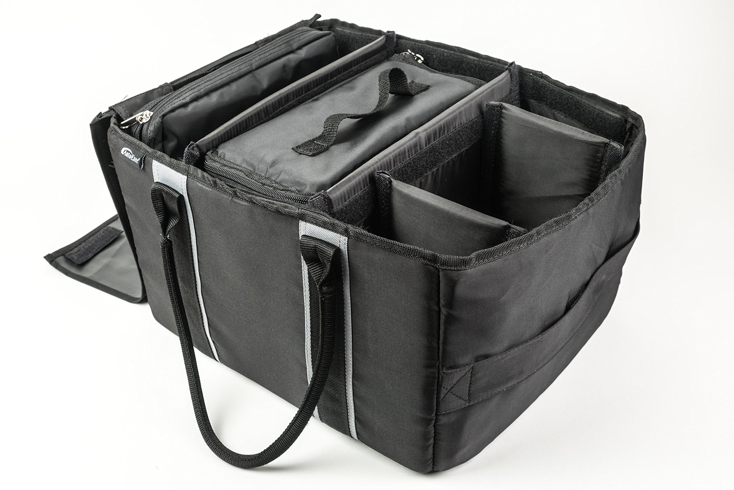 AutoExec AUE14009 Black File Tote Organizer with Insulated Cooler Bag & Tablet Case - Perfect for Office, Travel, and Business Professionals