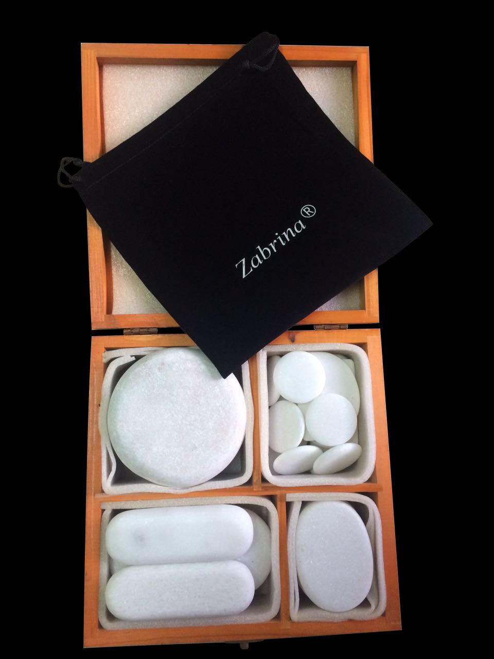 Zabrina 20-Piece Cold Stone Massage Set - Handcrafted Marble Therapy Stones for Spa, Relaxation & Muscle Pain Relief - Perfect for Professional Massage & Home Wellness