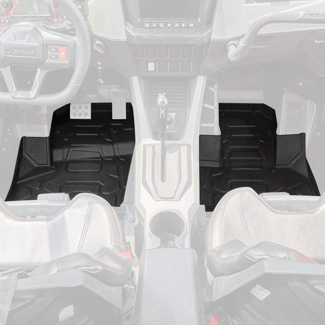KEMIMOTO TPE Anti-Slip Floor Mats for Polaris RZR PRO XP 2020-2024 | All-Weather Protection, Durable Black Liners | Perfect for Off-Roading, Mud & Snow Adventures