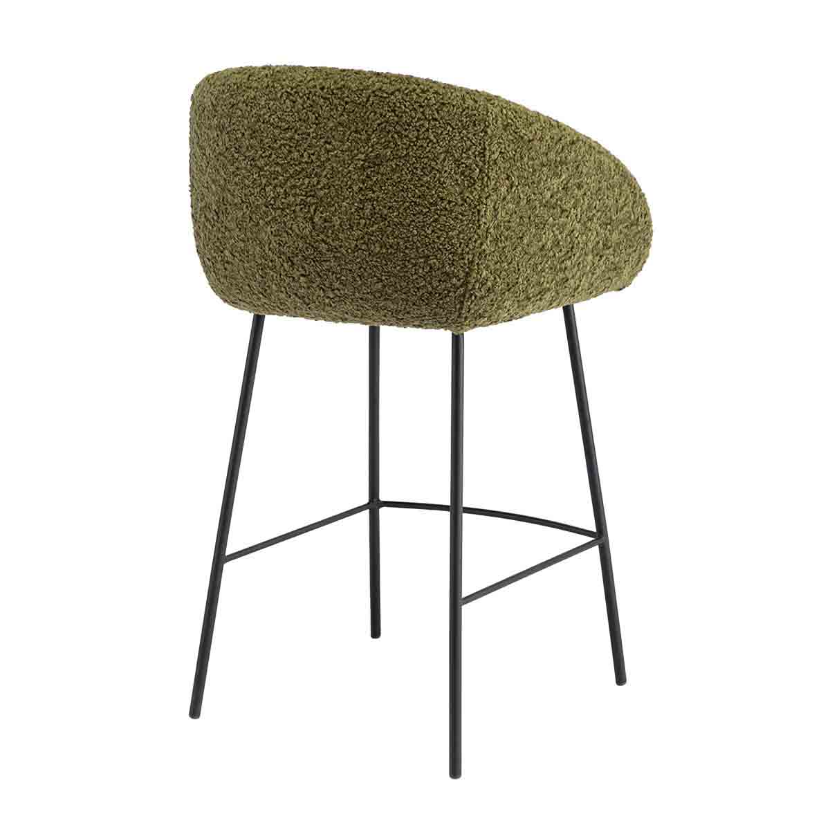 Avalon Fur Bar Stool - Soft & Stylish Counter Height Stool with Plush Faux Fur Seat - Perfect for Home Bar, Kitchen Island, or Breakfast Nook - Modern & Comfortable Seating for Dining & Entertaining