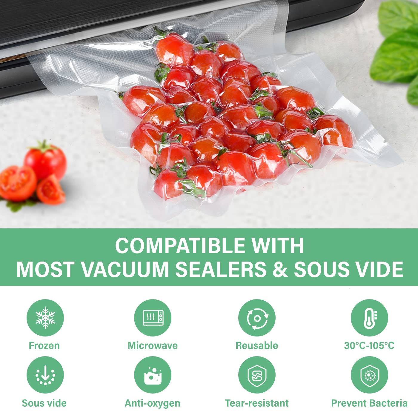 Premium BPA-Free Vacuum Sealer Bags Rolls - 6 Rolls (6