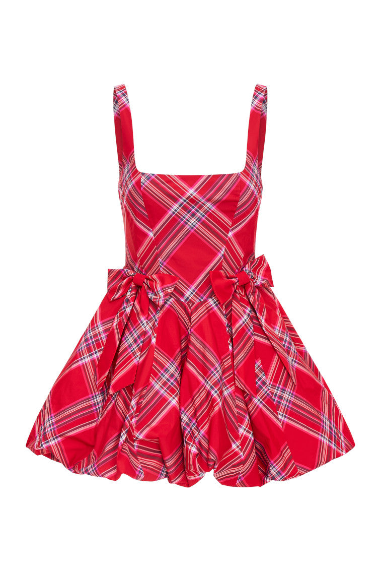 Ruelle Tartan Mini Bubble Dress - Stylish Plaid Party Dress for Women | Perfect for Holiday Parties, Date Nights & Special Occasions