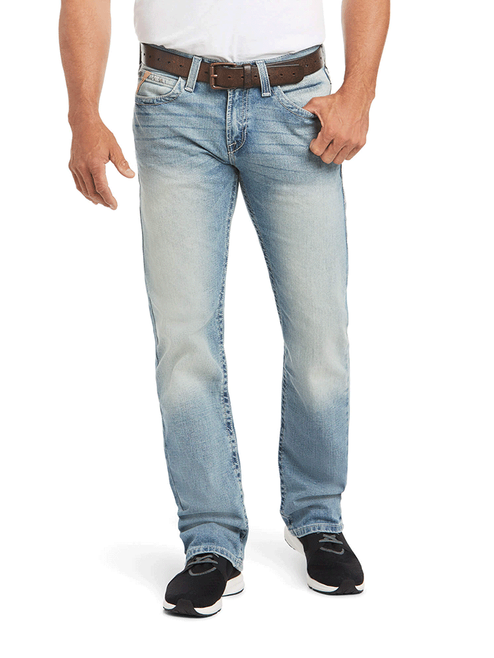 Ariat Men's M7 Rocker Stretch Stirling Stackable Straight Leg Jean Shasta - Comfortable Work & Casual Denim Pants for Ranch, Riding & Everyday Wear
