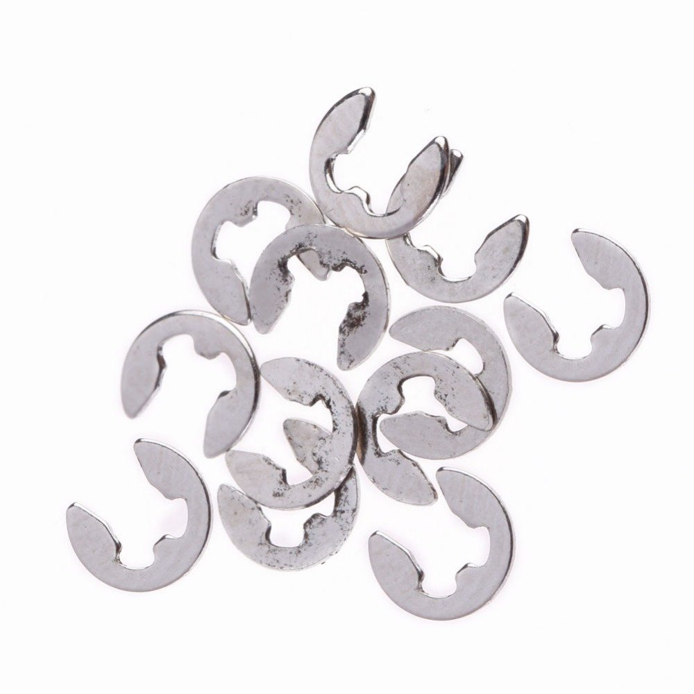 12 Pcs E-Clip Spare Parts for HSP 1/10 RC Model Car Truck Buggy 02037 - Durable RC Cars Accessories & Replacement Parts for Off-Road Racing and DIY Repairs
