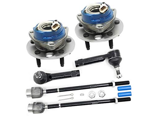 2004-2008 Pontiac Grand Prix ABS Front Wheel Hub Bearing & Tie Rod End Kit - 6 Piece Replacement Set for Smooth Ride & Steering - Perfect for DIY Repairs & Professional Mechanics