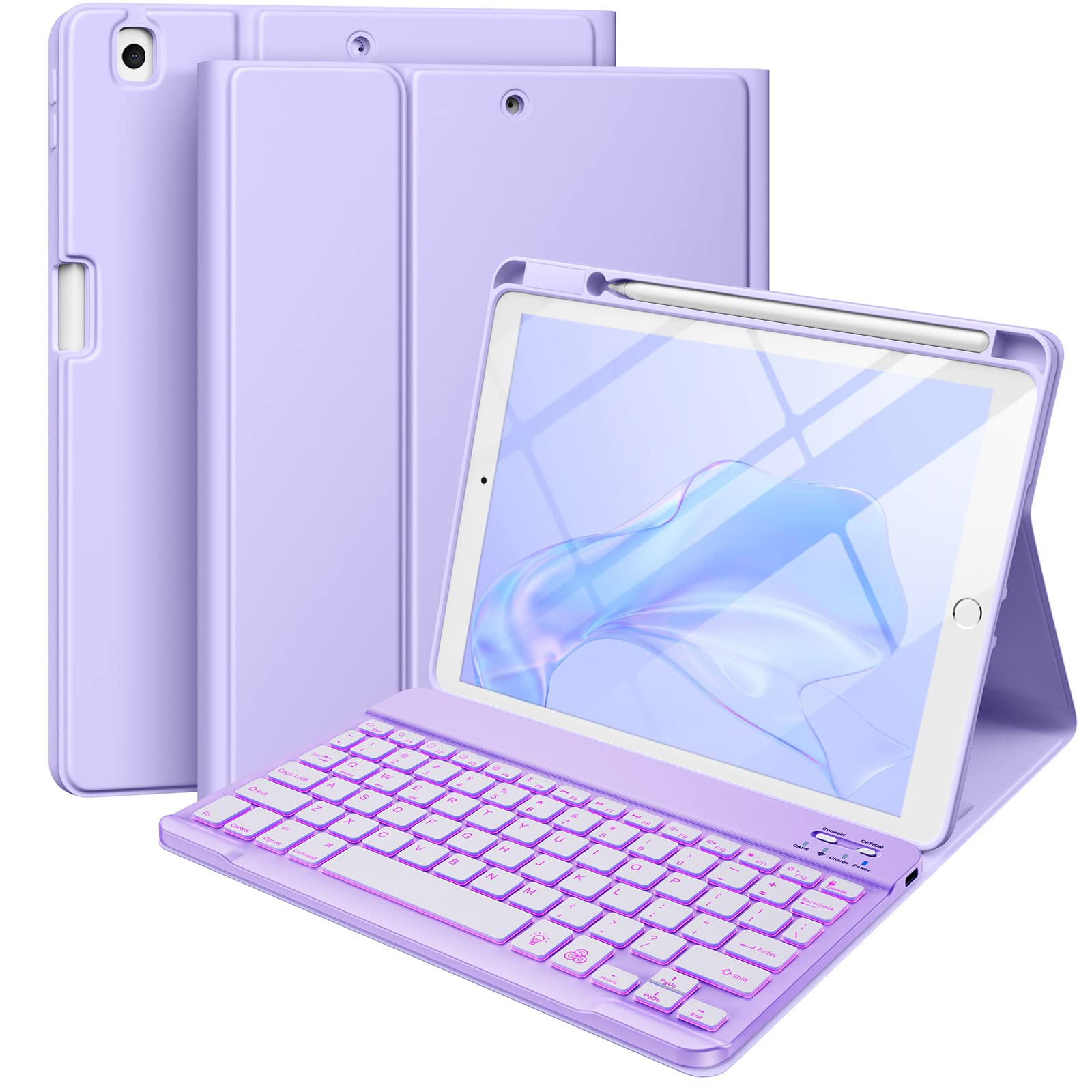 Hamile Wireless Backlit Keyboard Case for iPad 9th/8th/7th Gen 10.2