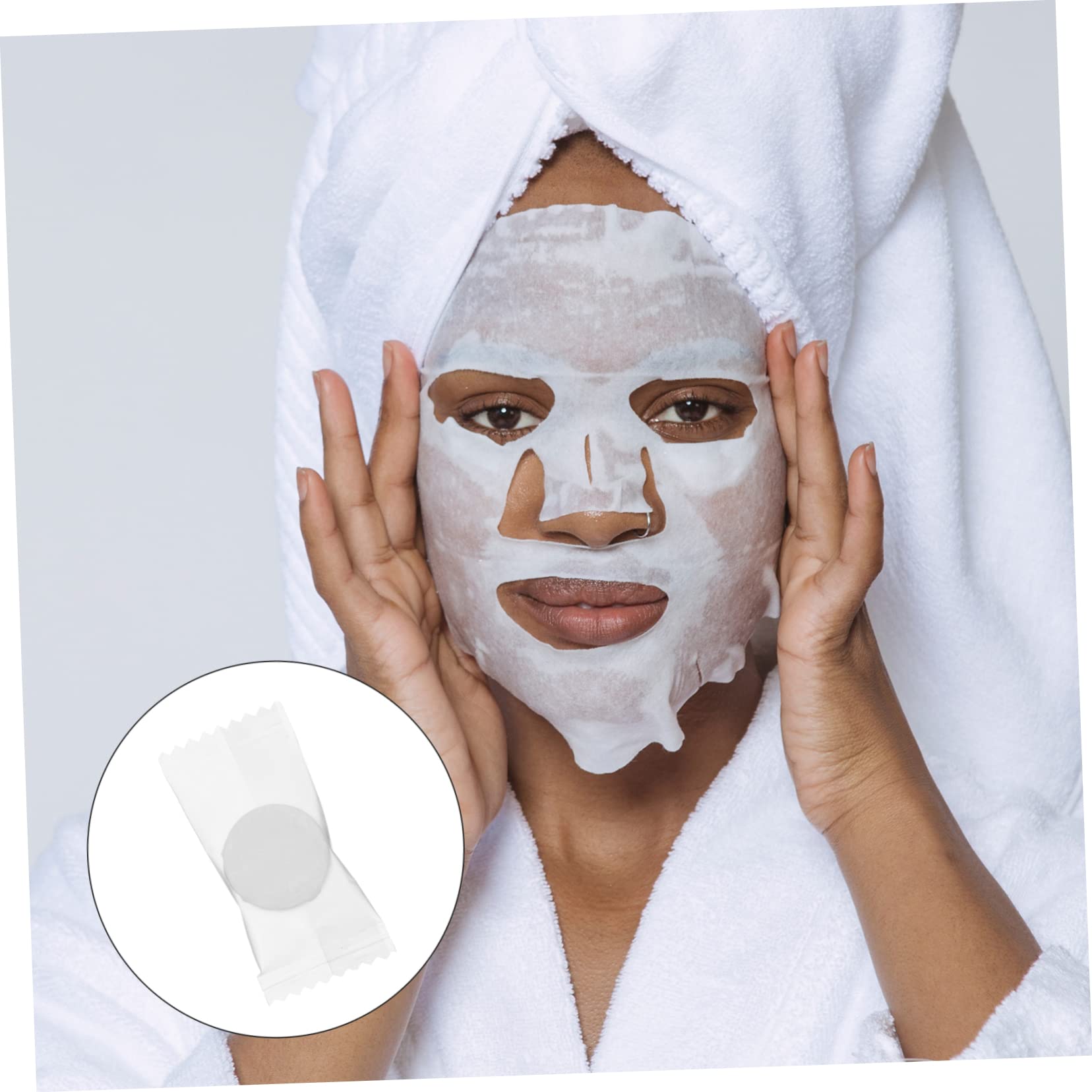 100-Pack Compressed Facial Towels - Travel-Friendly Skincare Face Masks & Washcloths - White Cotton for On-the-Go Cleansing, Camping, Gym & Emergency Kits