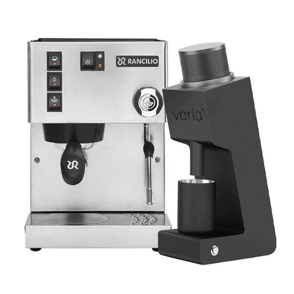 Rancilio Silvia V6 Espresso Machine & Varia VS3 Grinder Bundle - Premium Home Coffee Bar Setup for Latte & Cappuccino Lovers