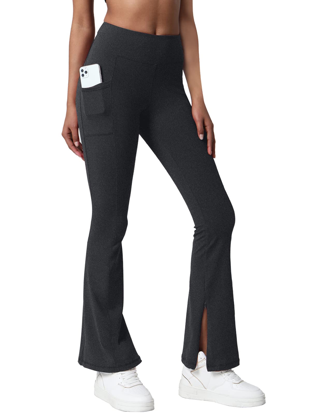 ImUGA Women's High Waisted Flared Yoga Pants with Pockets - Tummy Control Bootcut Leggings for Workout, Yoga & Casual Wear