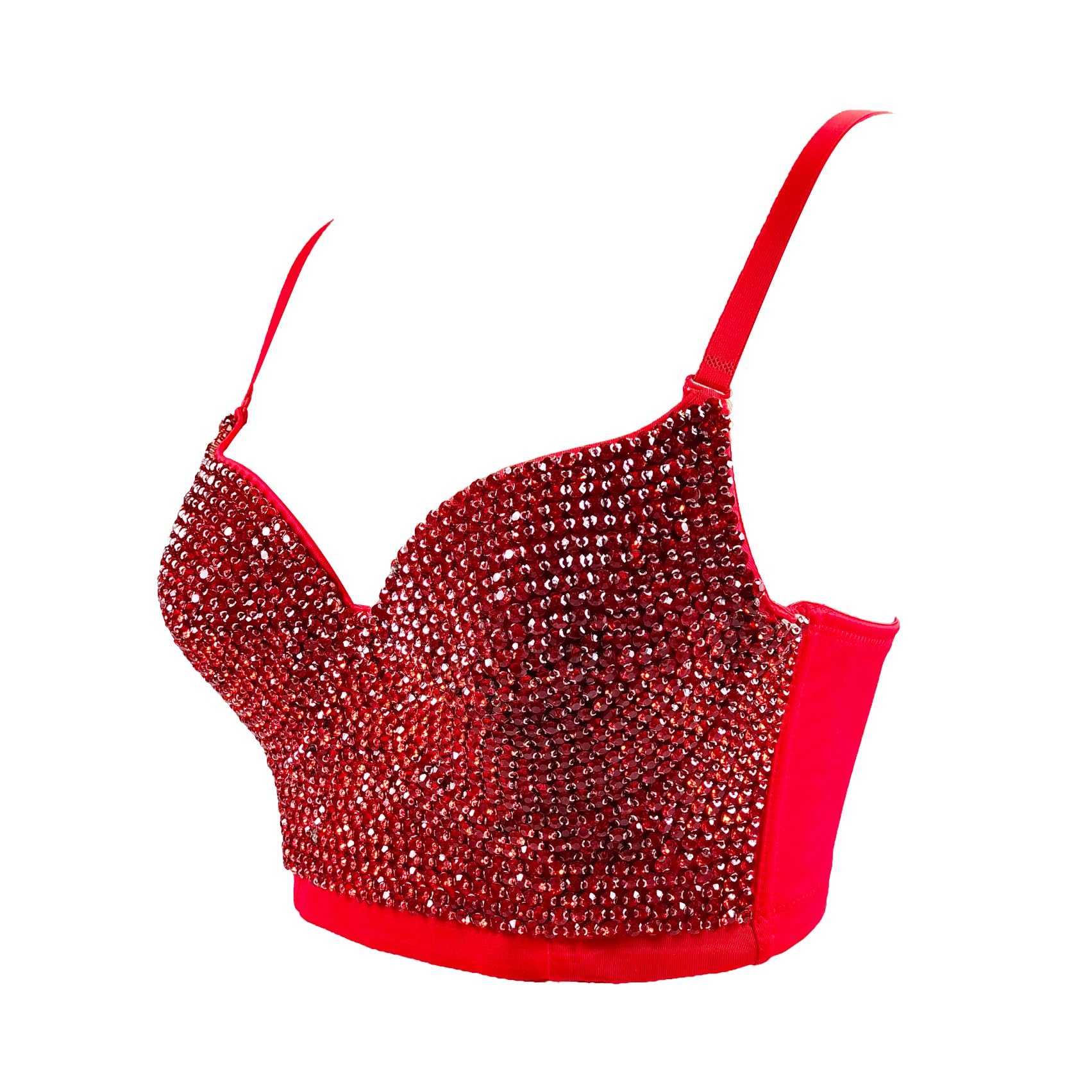 Sexy Women's Mesh Bustier Crop Top with Rhinestone & Push Up - Clubwear, Party Outfit, Corset Vest for Nightlife & Special Occasions