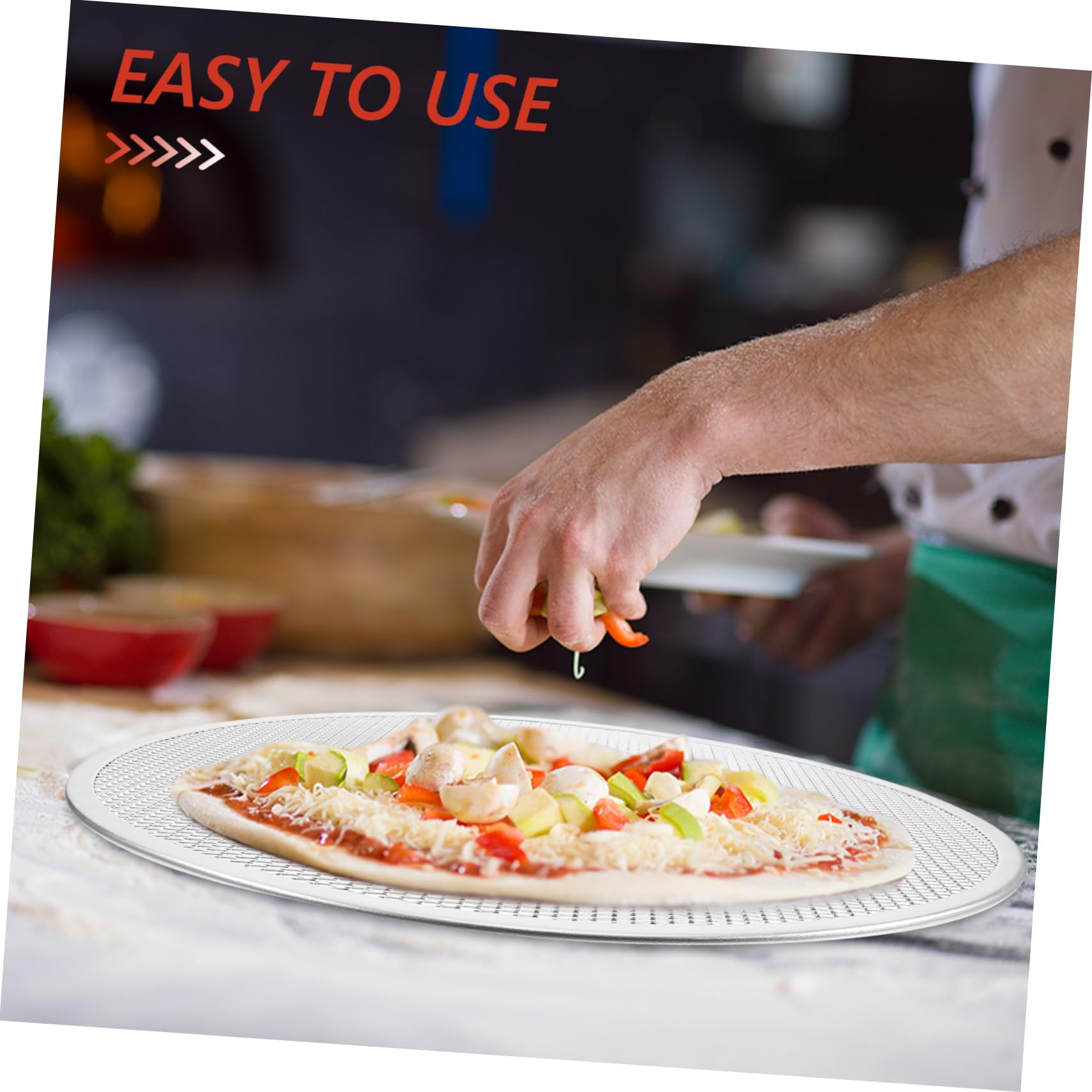DOITOOL 17 Inch Nonstick Perforated Pizza Pan - Round Baking Sheet for Pizza, Fries, Bread & Cookies - Heavy Duty Oven Safe Bakeware for Home & Commercial Kitchens - Perfect for Parties, BBQs & Family Dinners