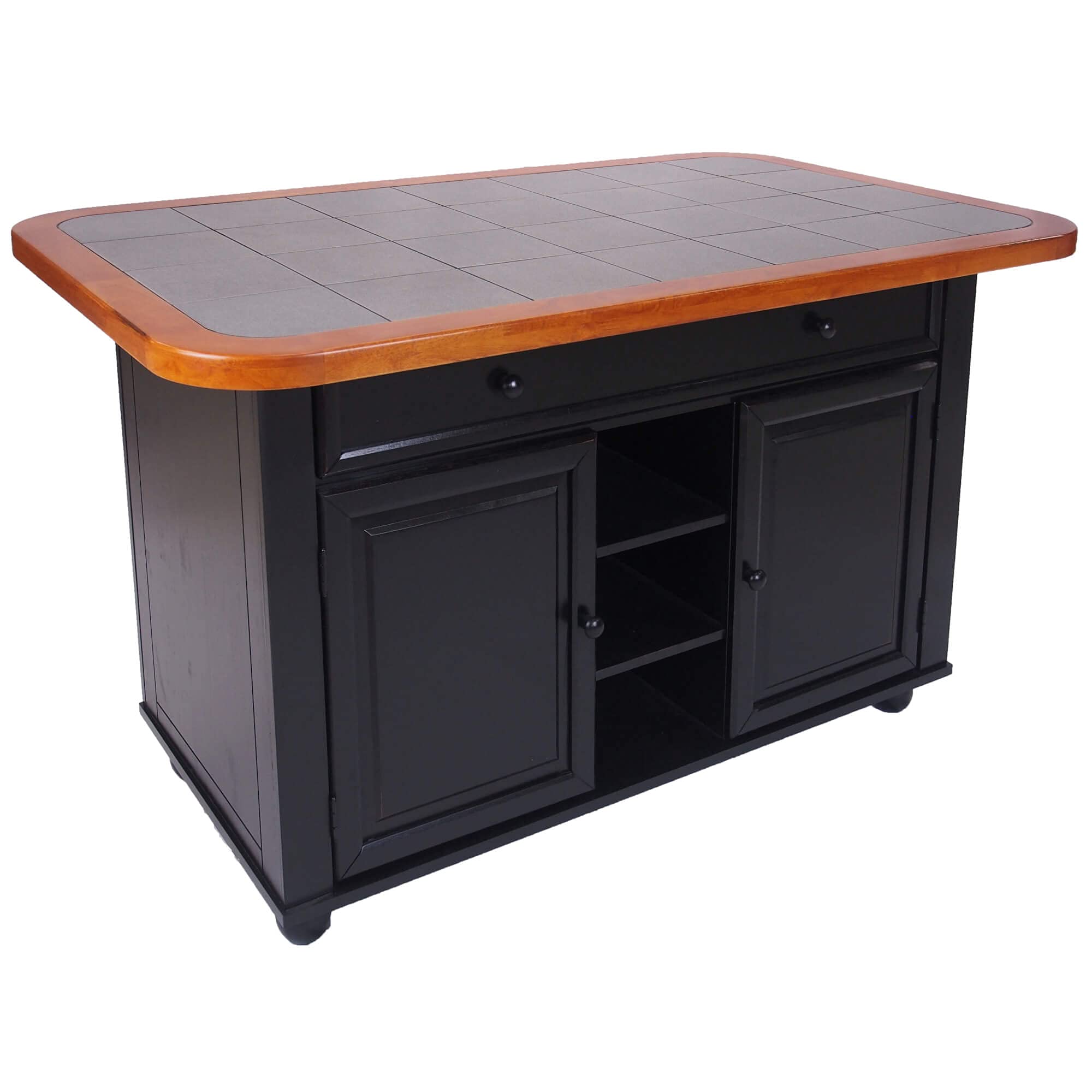 Antique Black & Cherry Kitchen Island with 3 Sizes - Sunset Trading | Perfect for Small Kitchens, Dining Areas & Home Bars